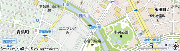 源平橋周辺の地図