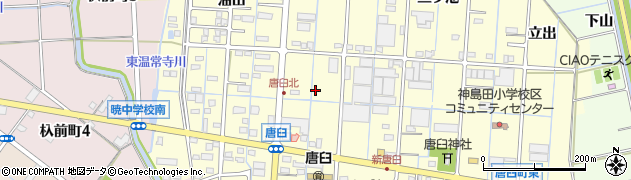 愛知県津島市唐臼町周辺の地図