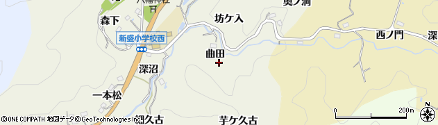 愛知県豊田市新盛町曲田周辺の地図