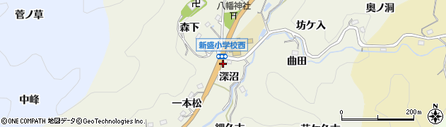 愛知県豊田市新盛町（深沼）周辺の地図