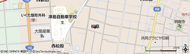 愛知県愛西市内佐屋町（松原）周辺の地図