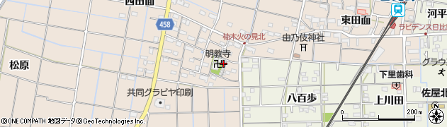愛知県愛西市柚木町周辺の地図