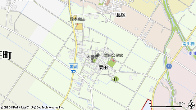 〒529-1225 滋賀県愛知郡愛荘町栗田の地図