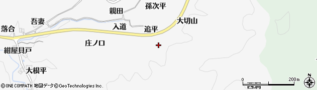 愛知県豊田市中立町（追平）周辺の地図