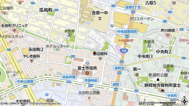 〒417-0054 静岡県富士市永田の地図