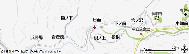 愛知県豊田市中立町日面周辺の地図
