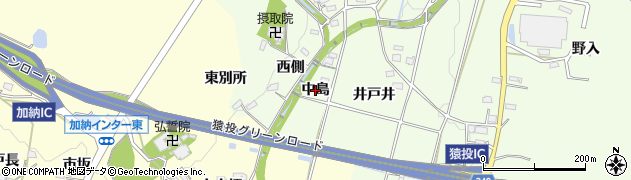 愛知県豊田市猿投町（中島）周辺の地図