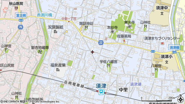 〒417-0826 静岡県富士市中里の地図