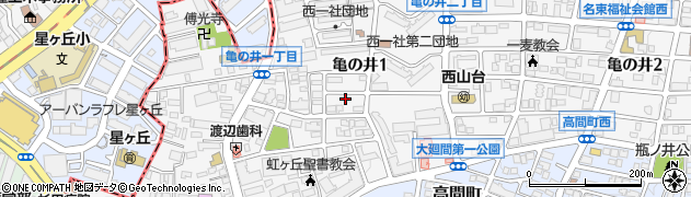 愛知県名古屋市名東区亀の井1丁目66周辺の地図