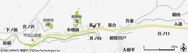 愛知県豊田市中立町家ノ下周辺の地図