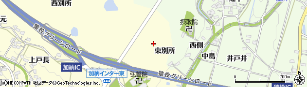 愛知県豊田市加納町東別所周辺の地図