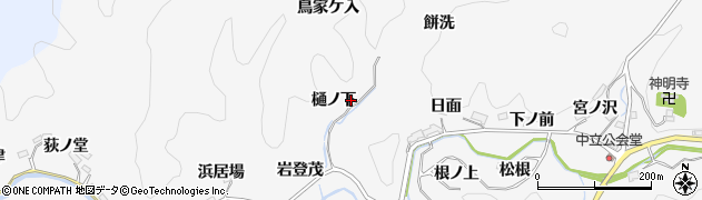 愛知県豊田市中立町樋ノ下周辺の地図