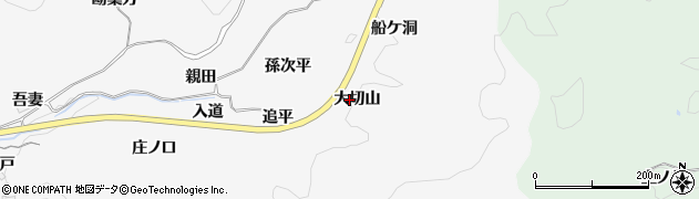 愛知県豊田市中立町（大切山）周辺の地図