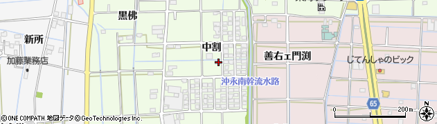 愛知県津島市百島町中割周辺の地図
