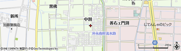 愛知県津島市百島町（中割）周辺の地図