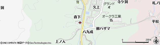 愛知県豊田市大蔵町森下周辺の地図