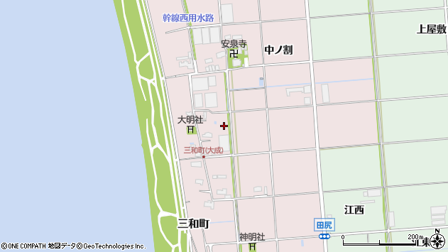 〒496-0945 愛知県愛西市三和町の地図