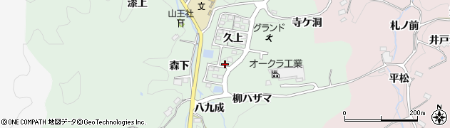 愛知県豊田市大蔵町（久上）周辺の地図