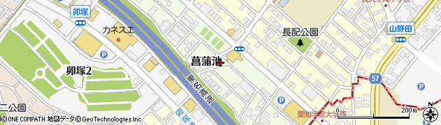 愛知県長久手市菖蒲池周辺の地図