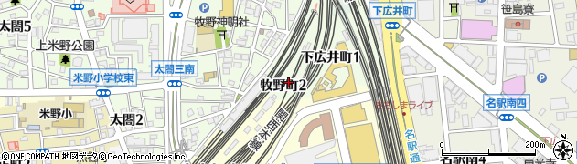 愛知県名古屋市中村区牧野町周辺の地図