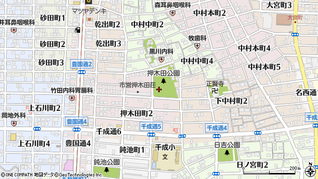 〒453-0833 愛知県名古屋市中村区押木田町の地図