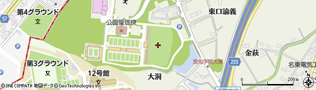 愛知県口論義運動公園サッカー場周辺の地図