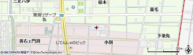愛知県津島市大坪町小割周辺の地図