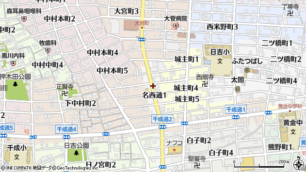 〒453-0822 愛知県名古屋市中村区名西通の地図