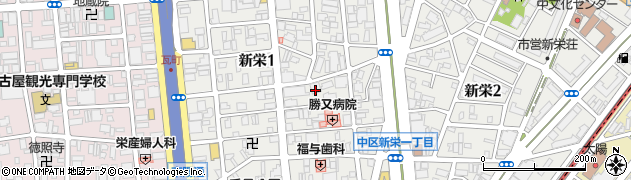 愛知県名古屋市中区新栄1丁目33周辺の地図