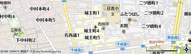 愛知県名古屋市中村区城主町周辺の地図
