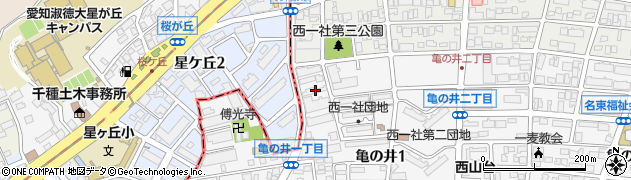愛知県名古屋市名東区亀の井1丁目3周辺の地図
