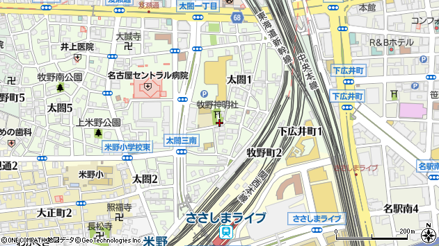〒453-0801 愛知県名古屋市中村区太閤の地図
