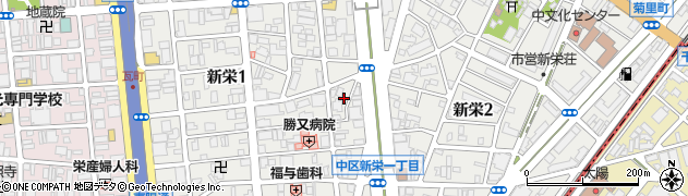 愛知県名古屋市中区新栄1丁目34周辺の地図