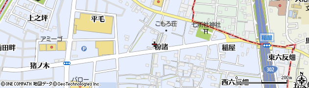 愛知県名古屋市中川区富田町大字千音寺粉諸周辺の地図