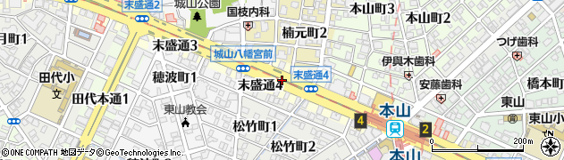 愛知県名古屋市千種区末盛通周辺の地図
