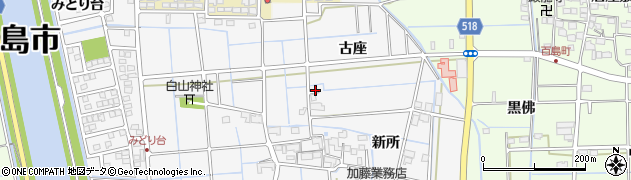 愛知県津島市百町（古座）周辺の地図