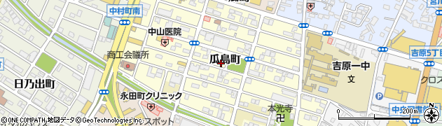 静岡県富士市瓜島町周辺の地図