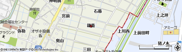 愛知県あま市七宝町桂（鎌蓋）周辺の地図