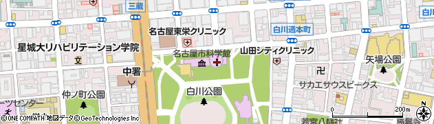 名古屋市役所　教育委員会科学館周辺の地図