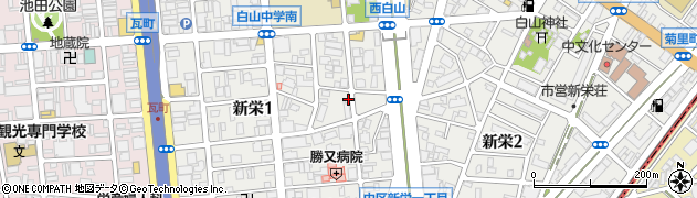 愛知県名古屋市中区新栄1丁目19-7周辺の地図