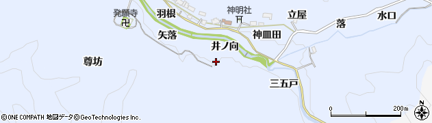 愛知県豊田市摺町（井ノ向）周辺の地図