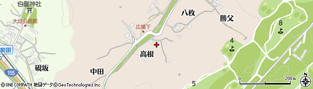 愛知県豊田市広幡町高根周辺の地図