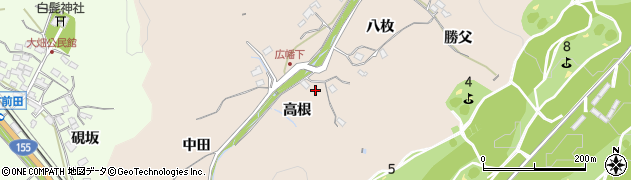 愛知県豊田市広幡町（高根）周辺の地図