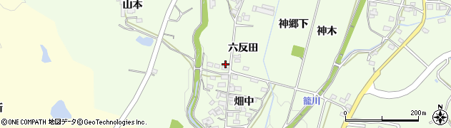 愛知県豊田市猿投町（六反田）周辺の地図