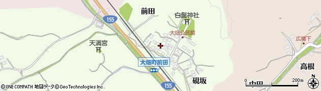 愛知県豊田市大畑町上屋敷周辺の地図