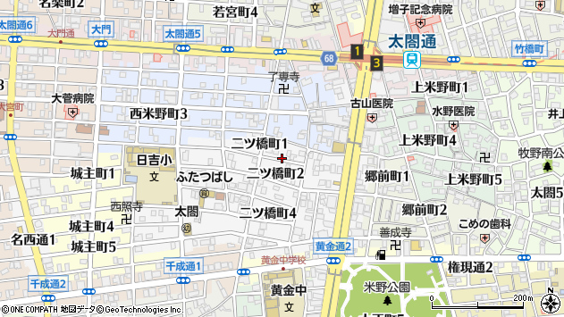 〒453-0813 愛知県名古屋市中村区二ツ橋町の地図