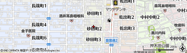 愛知県名古屋市中村区砂田町周辺の地図