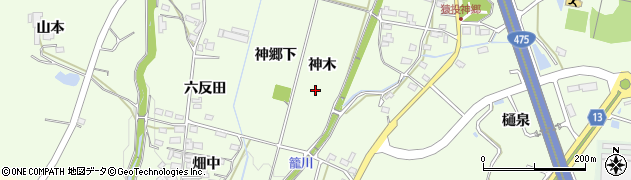愛知県豊田市猿投町（神木）周辺の地図