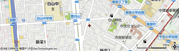 愛知県名古屋市中区新栄周辺の地図