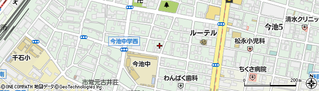 愛知県名古屋市千種区今池周辺の地図